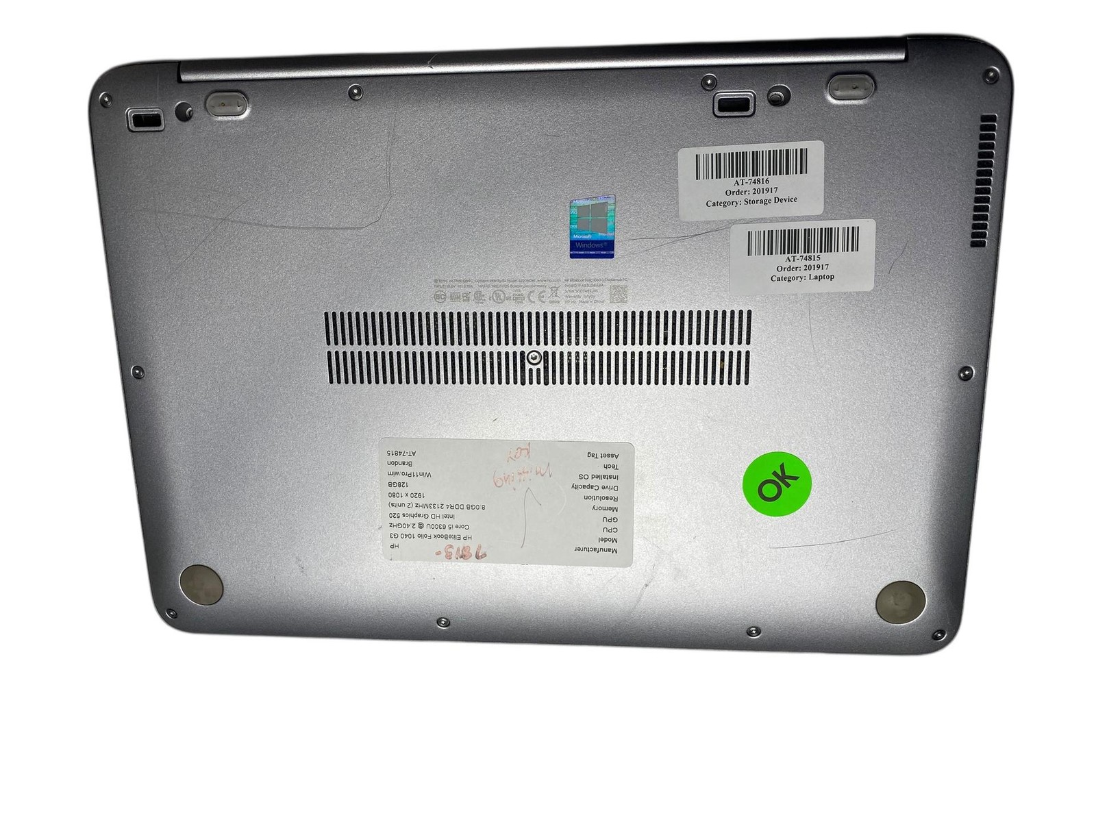 HP EliteBook Folio 1040 G3, 14-Inch Laptop, with Intel Core i5-6300U, Windows 11 Pro