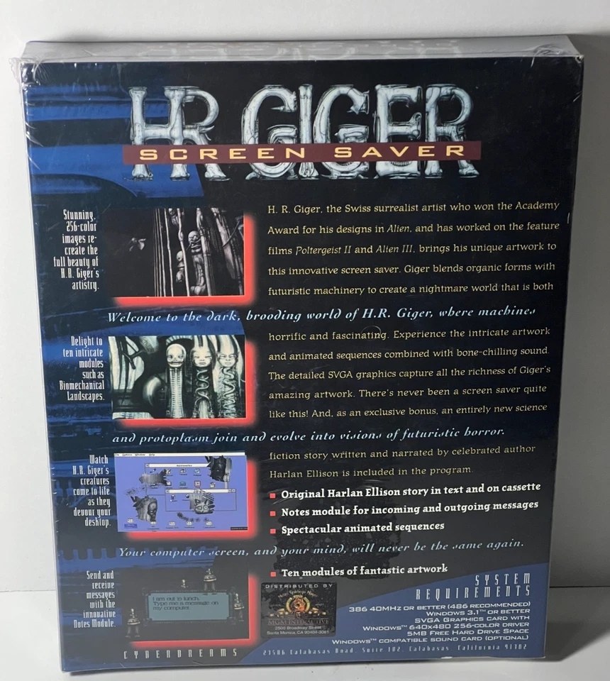 HR Giger Cyberdreams Screensaver 1995 Rare New PC - Image 2 of 4