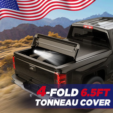 4-Fold 6.5FT Soft Truck Bed Tonneau Cover For 2015-2026 Ford F150 Super Crew