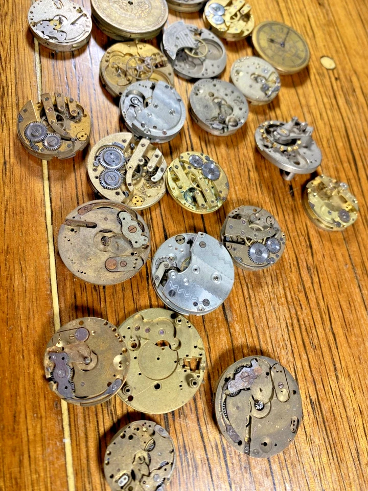 Vintage Pocket Watch Lot – For Parts or Repair – Scrap/Steampunk/Antique Watches - Image 2 of 4
