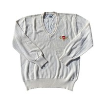 Burani Pull Laine Tennis Col En Forme De V Vintage 90S Taille L