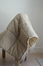 Premium French Flax Linen Baby Blanket - Stonewashed Crib Quilt, Lightweight ...