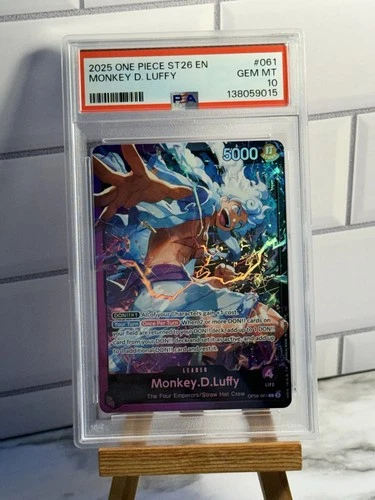 2025 One Piece TCG Monkey.D.Luffy ST26 OP09-061 Leader FOIL PSA 10