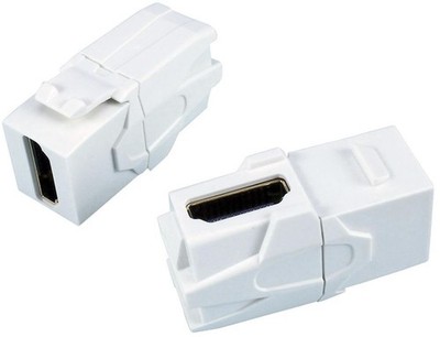 TUK - 90 Degree HDMI Female to Female Keystone Coupler, White