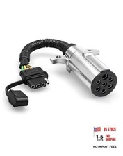 7 Pin Round to 4 Way Flat Trailer Wiring Adapter, Heavy Duty Vehicle Side 7