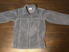 Columbia Unisex Grey Fleece Zip Up Jacket - Size XS 6/7 Name Brand Cozy