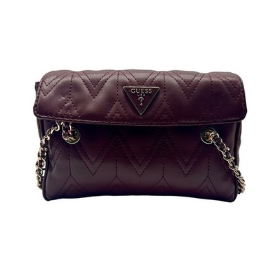 Guess Red Edna Chevron Stitch Shoulder Bag