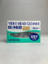 NOS Hitachi 8mm Hi8 Head Cleaner 8M-CL1 Dry Type New Factory Sealed