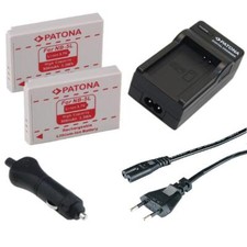 2x Batteria Patona + Caricabatteria casa/auto per Canon Powershot SX220 HS