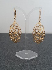 Designer Ohrringe Messing vergoldet & mattiert 70x26mm inkl. Brisur