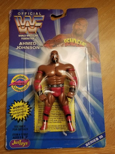 SEALED 1996 WWF Bend-Ems AHMED JOHNSON Series III ...