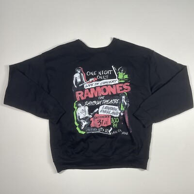 Ramones Sweatshirt Adult Large Black Rainbow Theatre London England Crew Neck