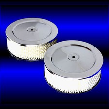 Dual Chrome 6 X 3 Inch Air Cleaners For Small Block Chevy 283 327 350 383 400