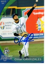 Omar Carrizales 2017 Hartford Yard Goats Autographed Signed Card