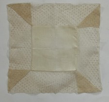 Fine fazzoletto vintage in lino avorio/beige POINT D'ESPRIT rete pizzo sposa/matrimonio