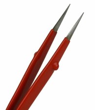 5-1/2" INSULATED FINE POINT TIP STRAIGHT TWEEZER ELECTRIC COMPUTER JEWELRY TOOL