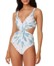 Bar III Espiral Twist-Front Monokini Abulón Azul XL NUEVO