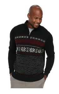 NWT Men's Croft & Barrow Classic Holiday Christmas Quarter Zip Sweater ...
