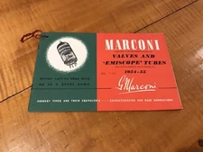 RARE Marconi Vacuum Tubes CATALOG Valves Emiscope 1955 Data Sockets Charts VTG