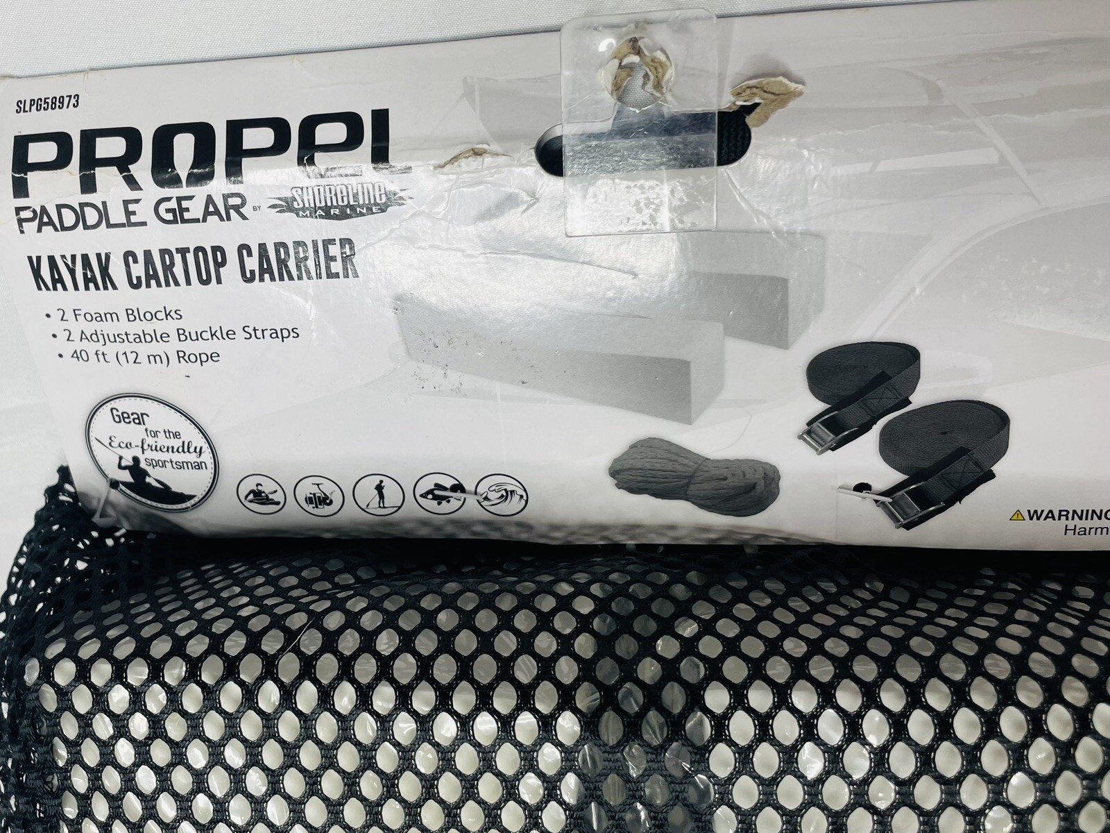 Propel Shoreline Marine Paddle SLPG58973 Kayak Car Top Carrier Mesh bag