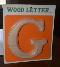 Vintage Wood Letter G Pre Sanded Crafts 6 1/2 inches