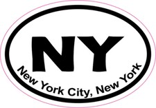 3X2 Oval New York City, New York Sticker Vinyl Cities Vehicle Bumper Stickers