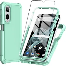 Phone Case/AT&T Verge Case with Tempered Glass Screen Cricket Icon 6 Green