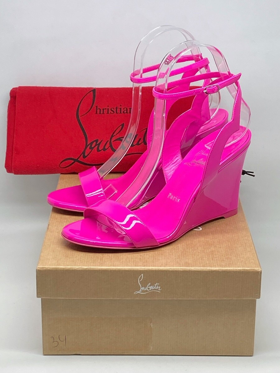 Christian Louboutin Zeppa Chick 85mm Patent Leather Wedges size 37