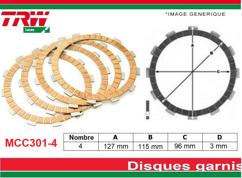 Embrayage disque garni Suzuki TS 50 ERK GT 80 E de haute précision
