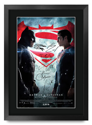 Batman Vs Superman Affleck Cavill A3 Poster Gerahmtes Autogramm Bild für Fans