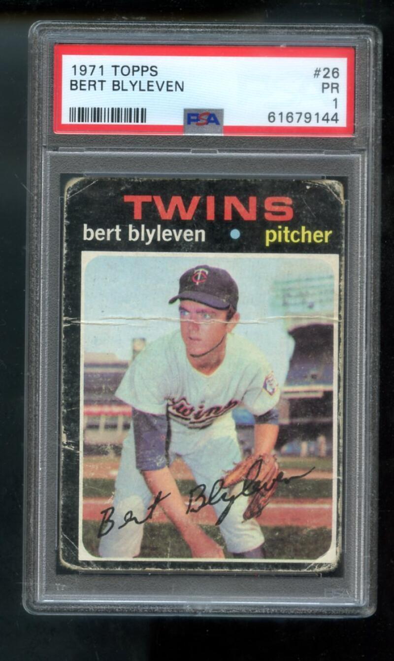 1971 Topps #26 Bert Blyleven ROOKIE RC PSA 1 Graded Baseball Card MLB Twins