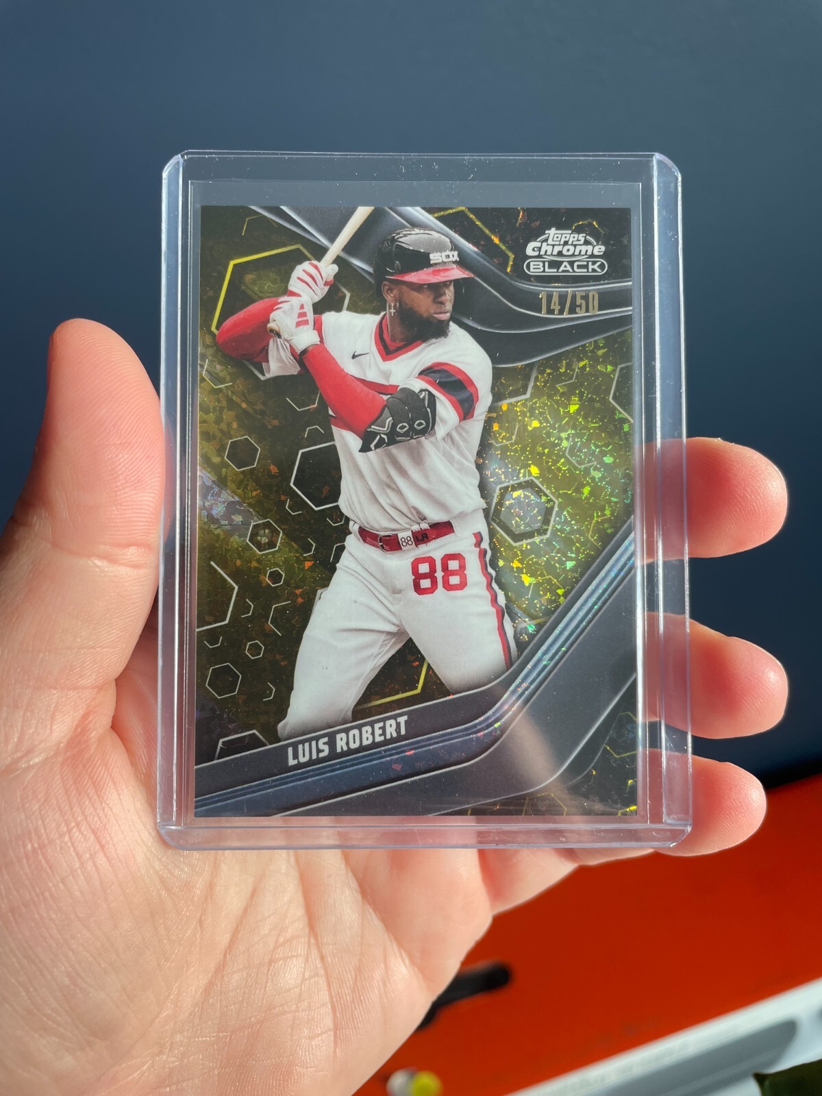 Luis Robert Gold Mini-Diamond Refractor /50 - 2023 Topps Chrome Black #21 Sox