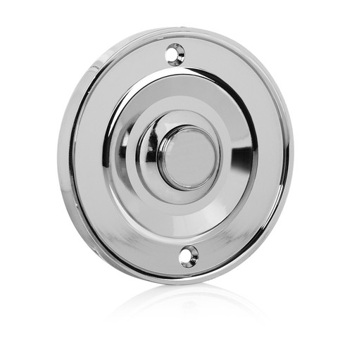 Chrome Flush Mount Wired Door Bell Push Button Byron DBW-21073 - Picture 3 of 10