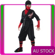 Child Ninja Costume Kids Stealth Japanese Fighter Boys Warrior Martial Halloween
