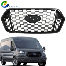 Front Upper Grille Full Glossy Black For 2020-2022 Ford Transit T150 T250 T350