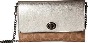 Coach Marlow Turnlock Chain Crossbody Colorblock Signature Canvas Platinum/Tan 192643351707 | eBay