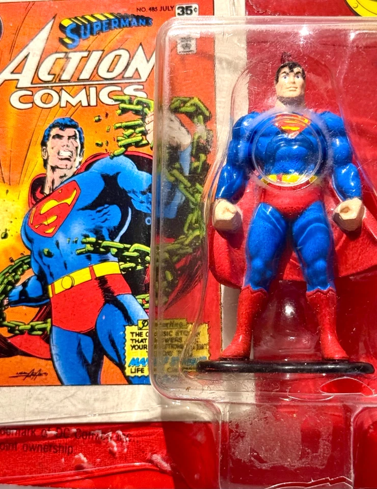 DC Comics Super Heroes SUPERMAN Die-Cast (1990) Ertl con tarjeta de coleccionista - SELLADO NUEVO Foto 3 de 4