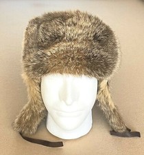 VINTAGE LIGHT BROWN RUSSIAN USHANKA WINTER HAT REAL FUR