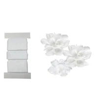 LITTLE B Pull Flowers WHITE ROSES - 3 Spools / 2yds Total