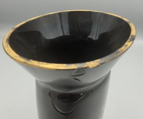 Victorian Mary Gregory Black Amethyst Vase - Child with Crown and Wreath - Picture 5 of 6
