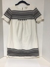 Madewell Cabana Embroidered Jacquard Shift Dress White & Black XS Orig. $158
