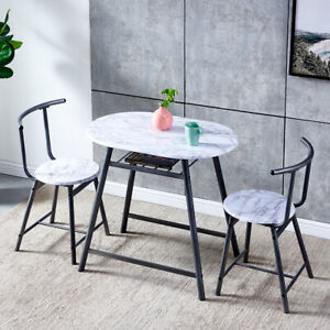 Set Of 3 Dining Table 2 Chairs Breakfast Bar Table For 2 Person Home Cafe Bar Ebay