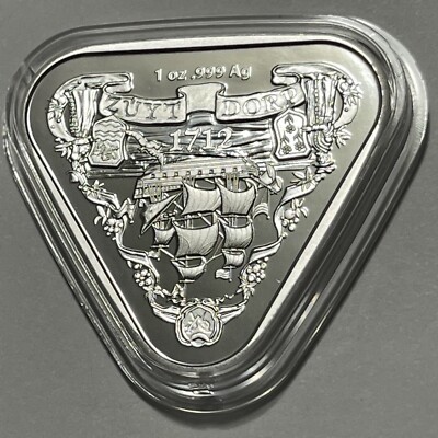 Zutydorp Ship 1712 Shipwreck Triangle Rare Coin 1 Troy Oz .999