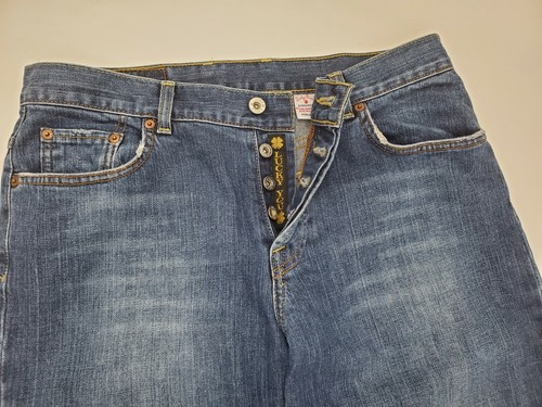 VTG Lucky Brand by Gene Montesano Button Fly Dungarees Women’s Sz 10/30 Y2K - Afbeelding 8 van 20