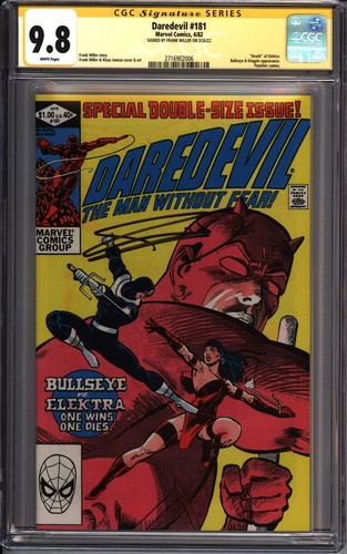 * DAREDEVIL #181 CGC 9.8 SS Signed Frank Miller Death ELEKTRA! (2716902006) *