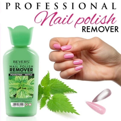 REVERS COSMETICS Professional NAIL POLISH REMOVER with NETTLE Nourishes & Protects ACETONE FREE