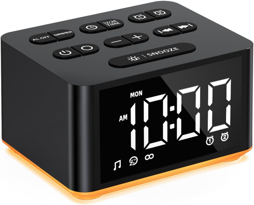 Small Sunrise Digital Alarm Clock Desk Bedroom Bedside Clocks with 2 Alarm Setti - Picture 8 of 12