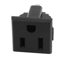 AC 125V 15A US Plug 3 Terminal Outlet Power Socket Connector Black Panel Mount