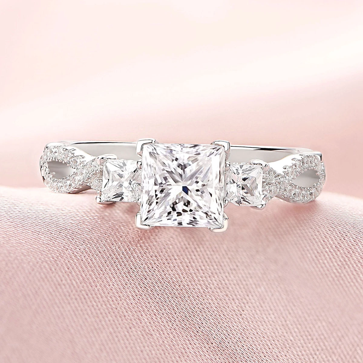 Princess cut shop cz ring