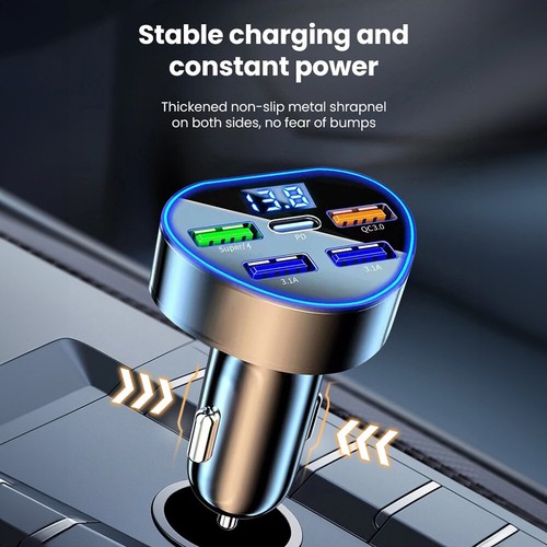 Auto 4 USB Ladegerät Buchse Einbau KFZ Zigarettenanzünder Handy Lade Steckdose - Zdjęcie 15 z 17